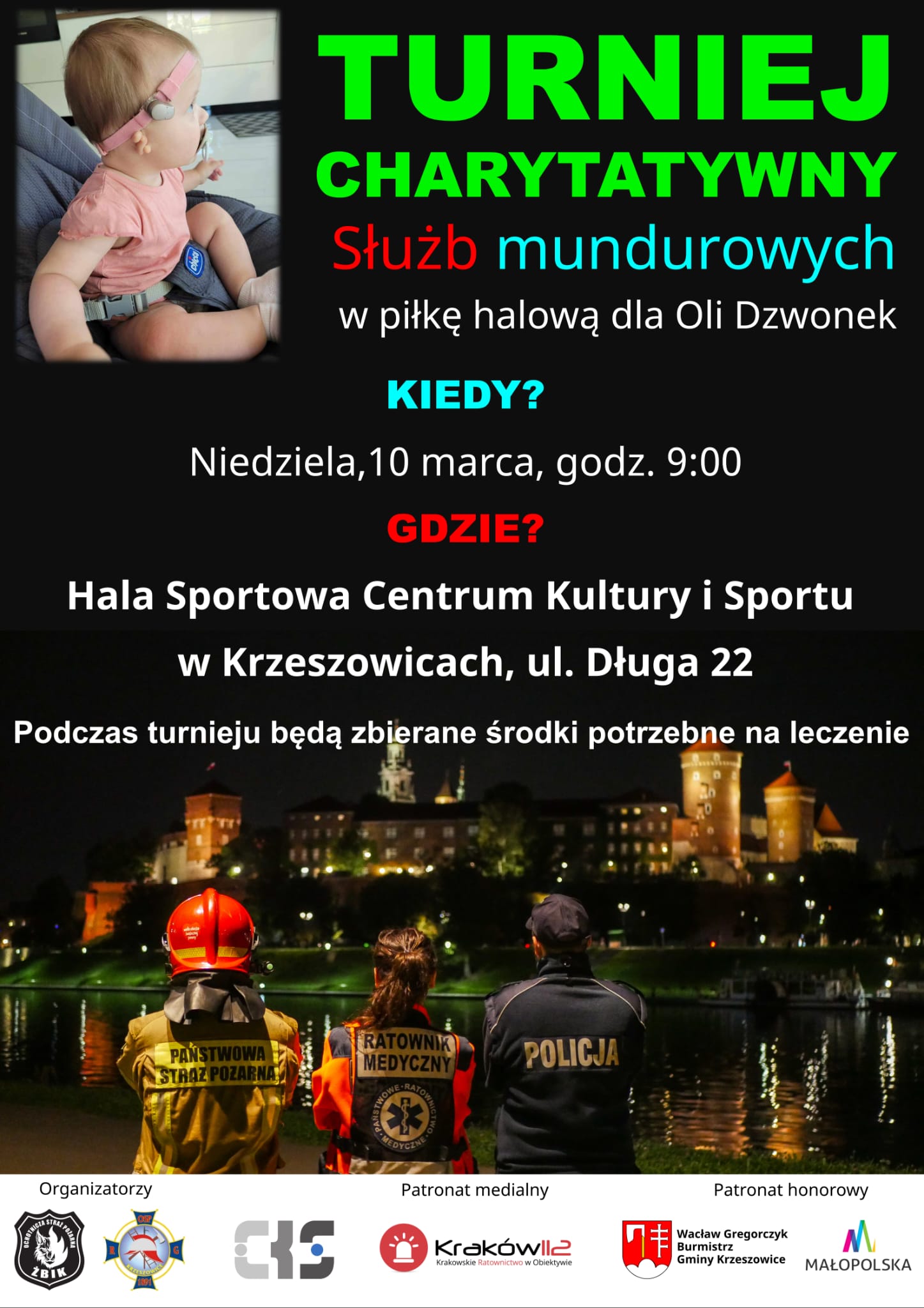 Plakat I Turniej Charytatywny Piłki Nożnej Służb Mundurowych